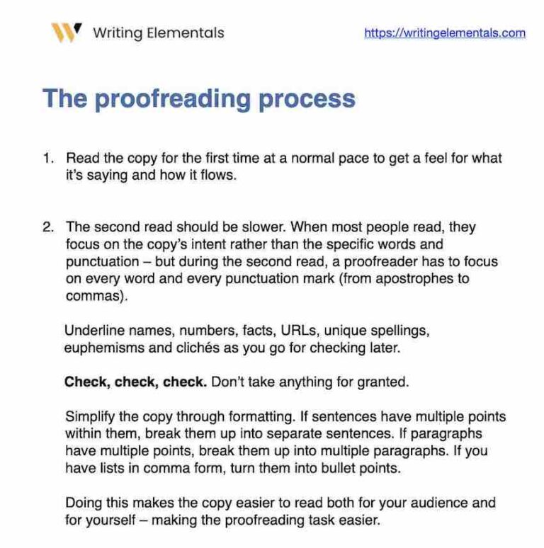 writing process of proofreading